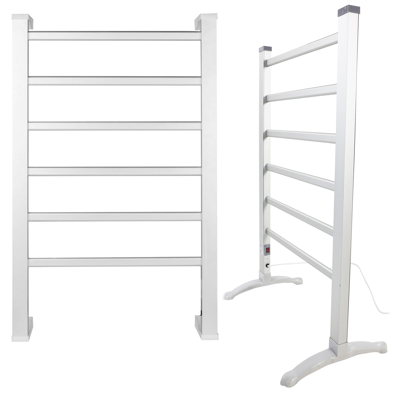 Actiasgear 6 Bar Electric Towel Heater 90W Freestanding and Wall Mounted Aluminium Towel Warmer