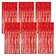 6 Stück Lametta Vorhang Rot, 1m X 20m Glitzervorhang, Glitzer Vorhang Deko, Plastik Party Vorhang, Lametta Rot für Hintergrunddekoration, Partydekoration, Geburtstagsdekoration, Weihnachten