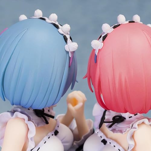 Miniatura 7 de Remu Ram Figura de 8.7 in Doble criada Estatua de Anime PVC Estatua de Computadora Decoración de Escritorio Decoración Regalo