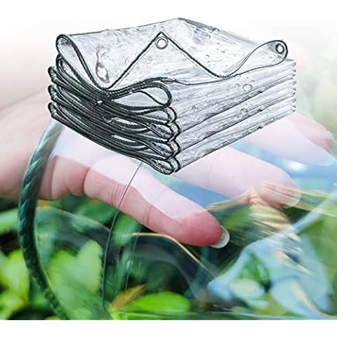 LXSEHN Clear PVC Garden Tarpaulin, Heavy Duty Transparent Waterproof Tarp,Outdoor Foldable Rainproof Cover,Dustproof Tear-resistant Tarpaulin Sheet,10 sizes (Color : Clear, Size : 1x2m) Cover