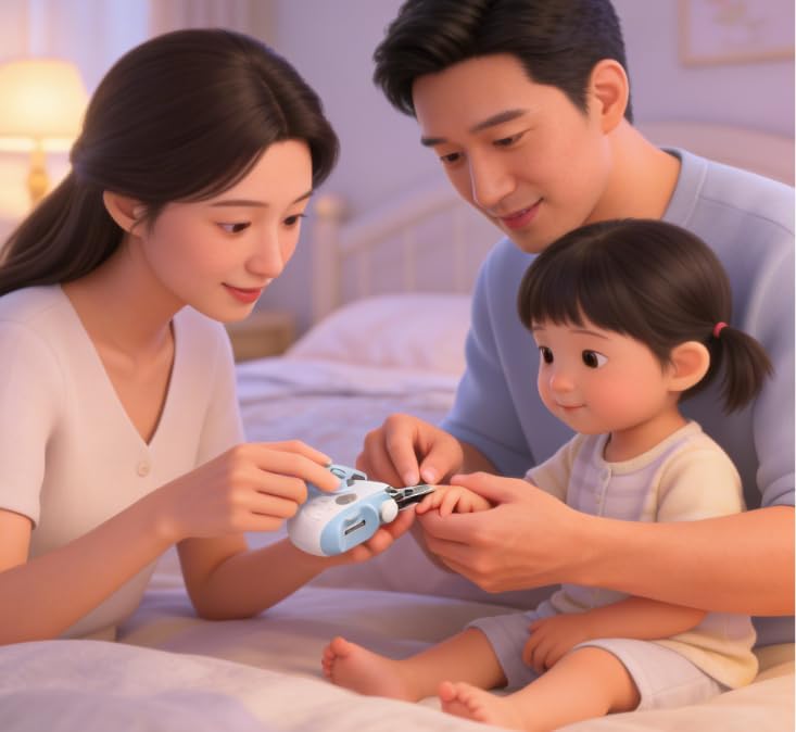 Tagliaunghie elettrico 3 in 1 per bambini e lima per unghie dei piedi (bianco) | per neonati e anziani, tagliaunghie elettrico, unghie e piedi, taglio sicuro