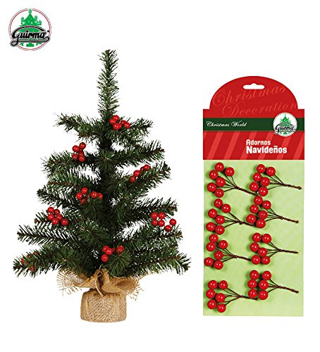 Partylandia Shop Décoration Arbre de Noël, Rouge/Vert, 7 cm