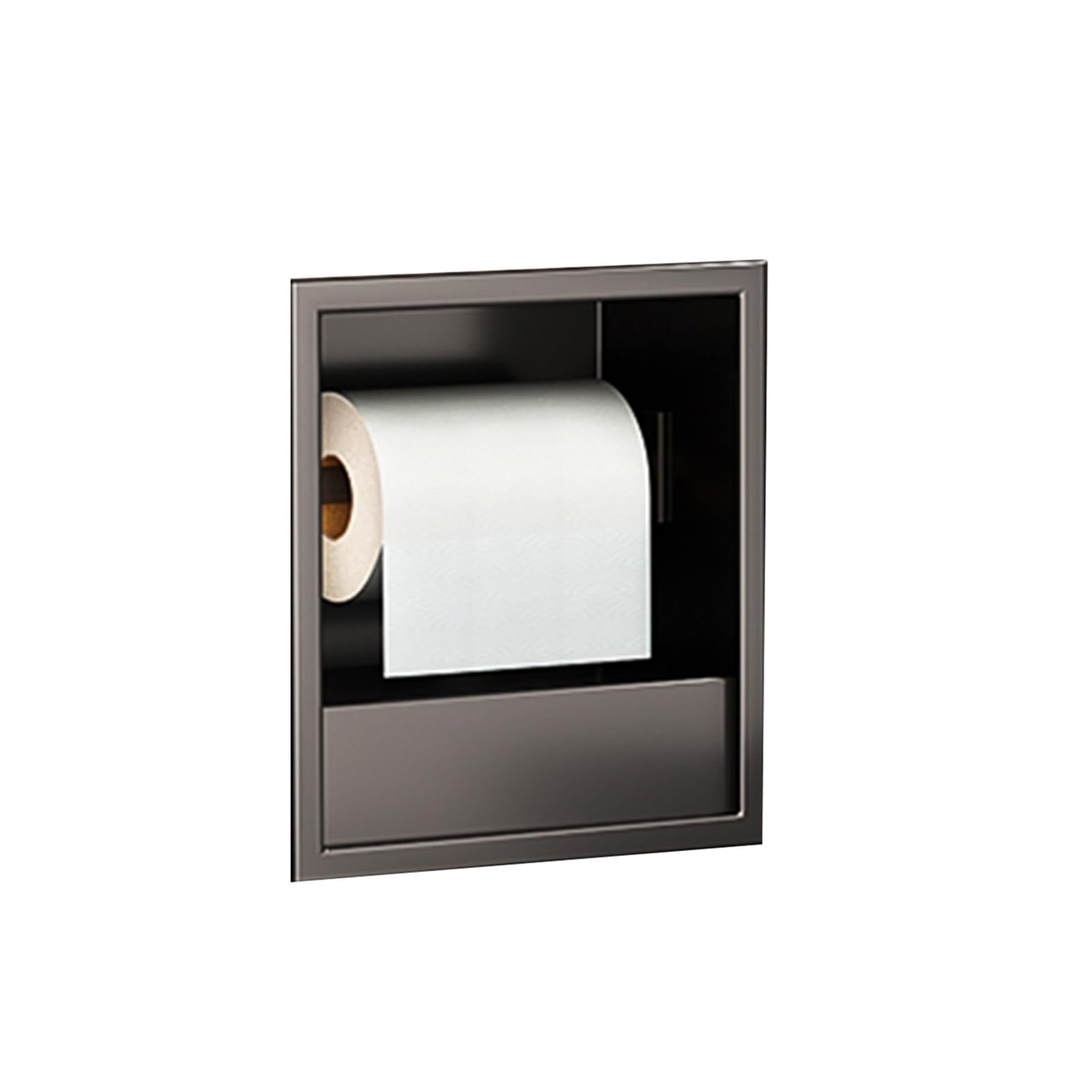Mueble de baño empotrado negro con papelera integrada STO Solut