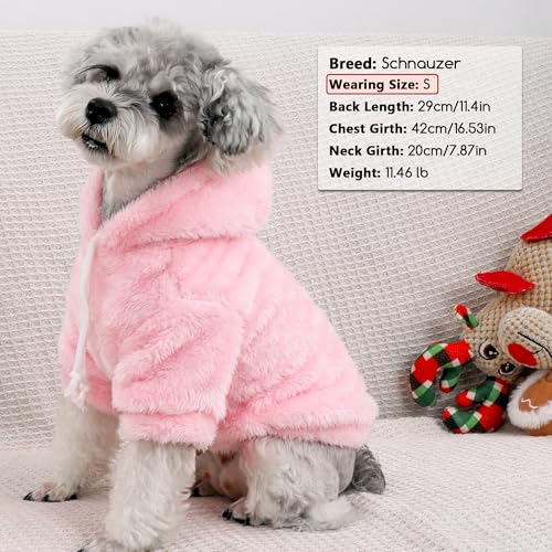 Fuzzy Dog Hoodie Sweater for Large Dogs Warm Winter Dog Clothes with Double-Sided Plush Fleece Soft Stretchy Pet Coats Hooded Sweatshirt for Medium Large Dogs - Image 6