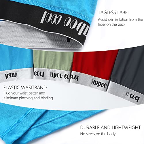 Bamboo Cool Men’s Underwear Boxer Briefs Soft Comfortable Bamboo Viscose Underwear Trunks (4 Pack) (Long Boxer Briefs C, 3X-Large) #TOP3
