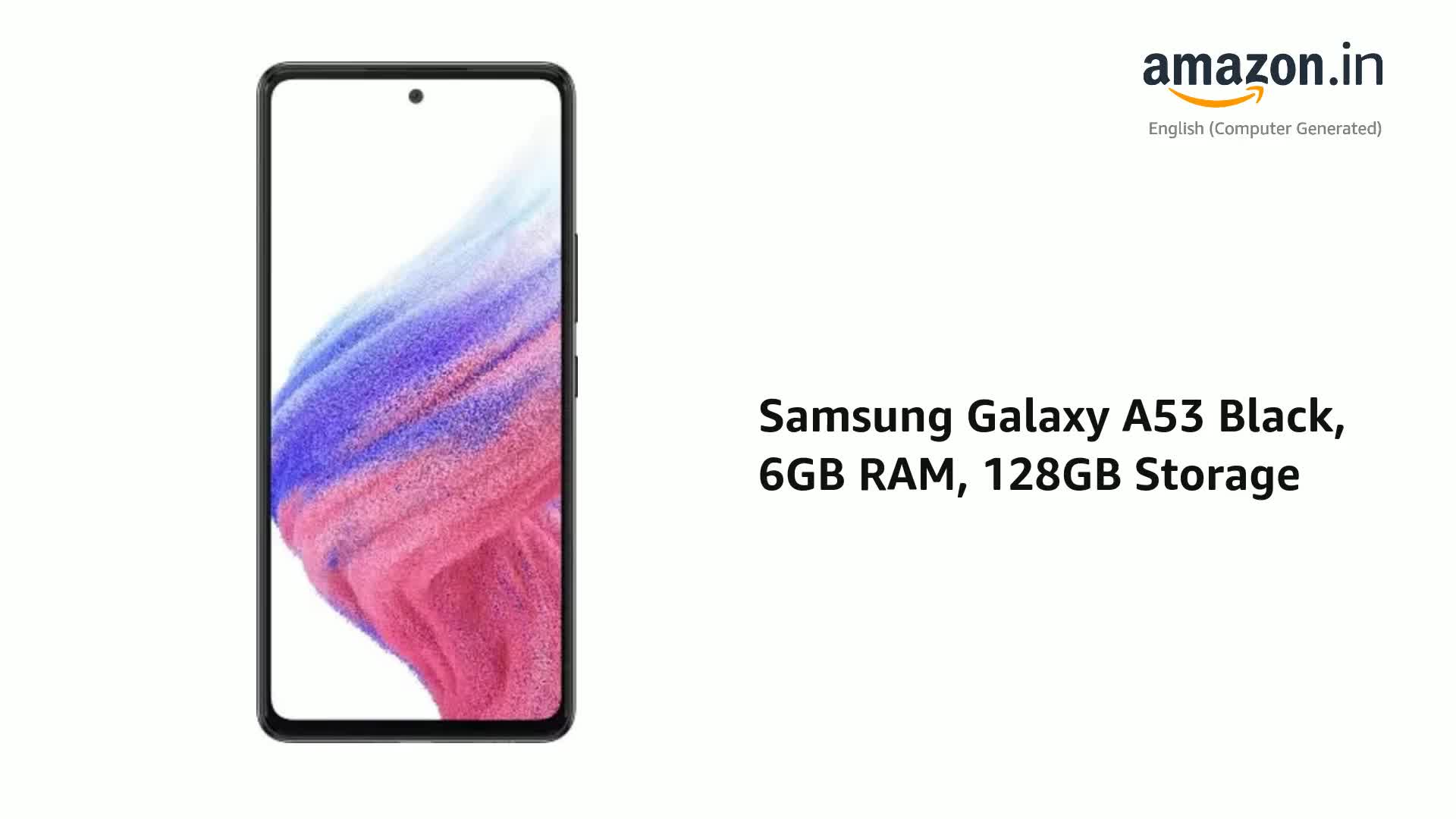 Samsung Galaxy A53 Black, 6GB RAM, 128GB Storage : Amazon.in 