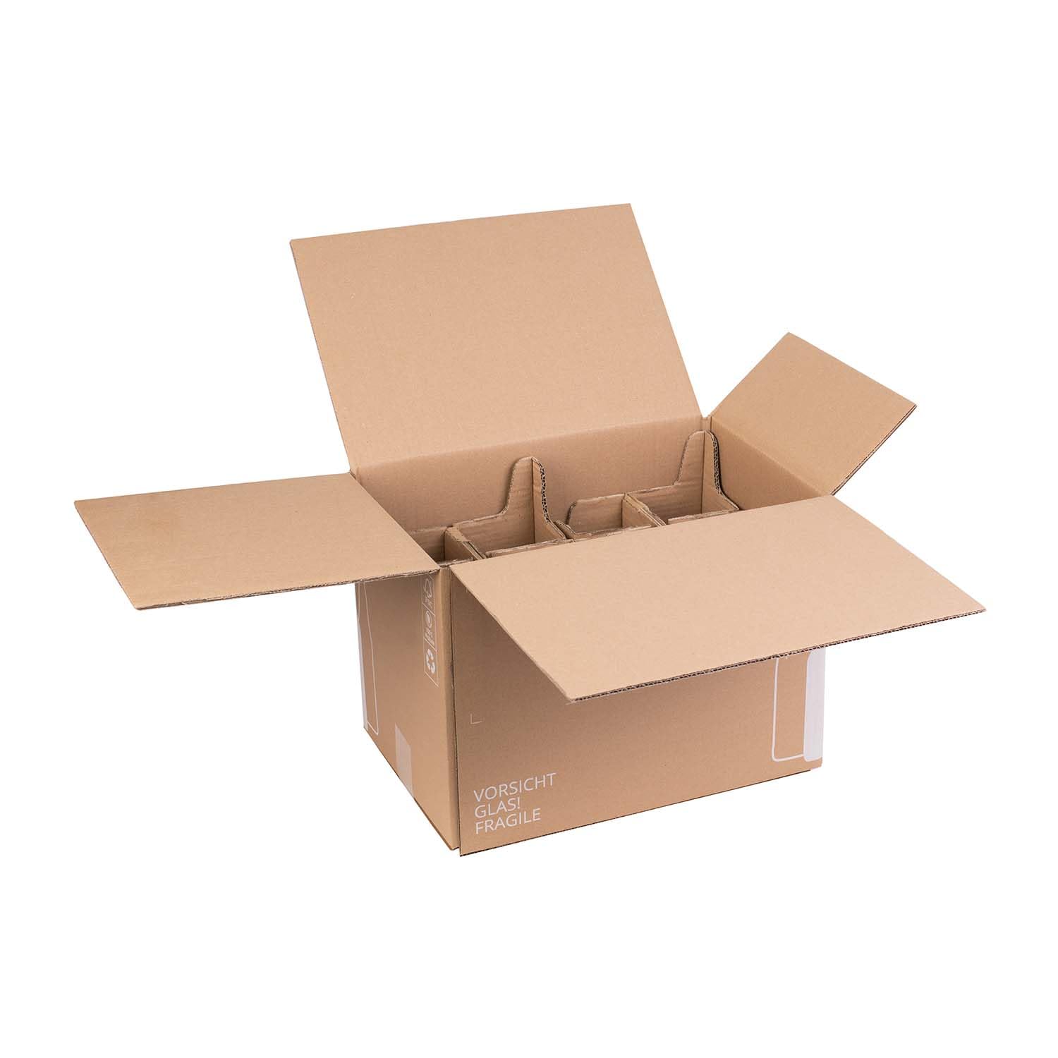 smiley pack Flaschenversandkarton Bier 0,5 Liter für 12 Flaschen inklusive Einlage PTZ zertifiziert für Versand mit DHL DPD Bierflaschen Bierversandkarton Bierkarton Bierverpackung (20)