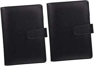 MAGICLULU 2 Conjuntos De Orçamento Livro Mini Fichário Mini Bloco De Notas Bloco De Notas De Couro Dinheiro Zíper Pasta Sacos Orçamento Fichário Planejador Portátil Orçamento Fichário