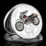 bultaco matador  QYZXTH España Bultaco Matador Souvenir Moneda Plateada Plateada Regalo Coleccionable Hecho En España Colección Arte 1PCS Moneda Conmemorativa-Plata