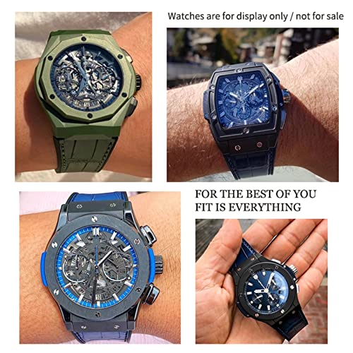 Cuir de vachette de 22mm avec silicone pour montre Hublot watch strap