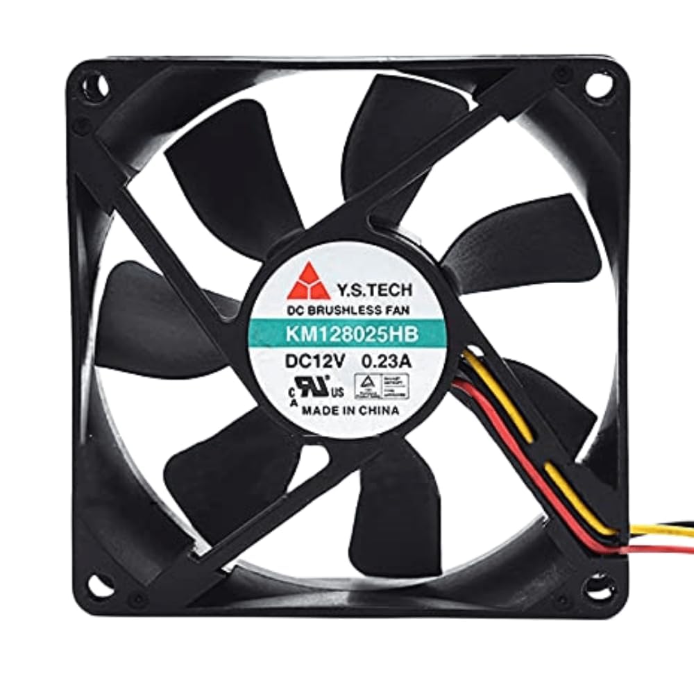 KM128025HB 12V 0.23A 80MM Fan - 8025 8CM 3-Wire Cooling Fan