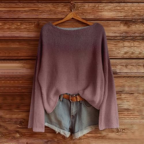 Womens Fall Sweaters Vintage Ethnic Casual Lightweight Pullover Oversized Tops Long Sleeve Knit Shirts2
