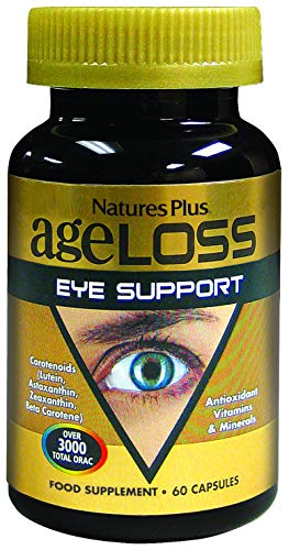 Naturesplus Ageloss Eye Support - 60 Capsules - With Lutein, Astaxanthin & Zeaxanthin - Vegetarian, Gluten Free - 30 Servings #TOP26