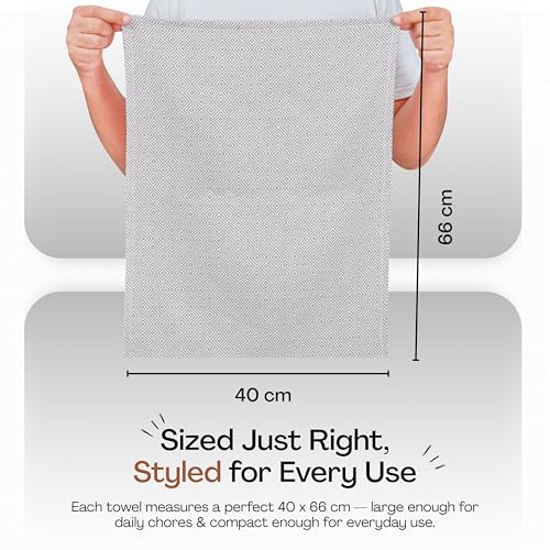 Torchons de cuisine absorbants gris cendré réutilisables 40x66 cm lot de 3