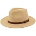 Sombrero Panamá de Verano, Sombrero de Paja Panamá para Mujer y Hombre Unisex, Sombrero de ala Ancha UPF 50 Plegable y Trenzado Intensivo (FR/ES, Letras, Talla única, Marrón, Banda Marrón Cuero)