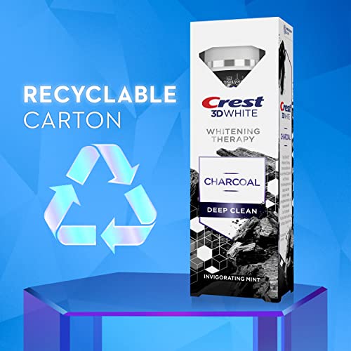 Crest 3D White Whitening Therapy Charcoal Deep Clean Fluoride Toothpaste, Invigorating Mint, 3.5 Ounce, Pack Of 2 #TOP2