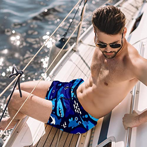 Short de plage à séchage rapide HadHfun avec motif requins bleus - 2