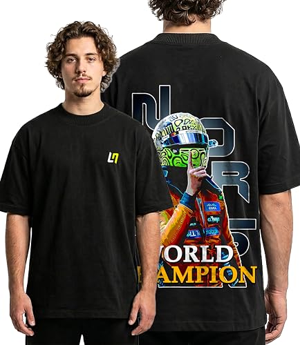 Image of Men's Cotton Oversized T-Shirt - Relaxed Fit Half Sleeve F1 Graphic Print Tee for Streetwear & Casual Outings - Black