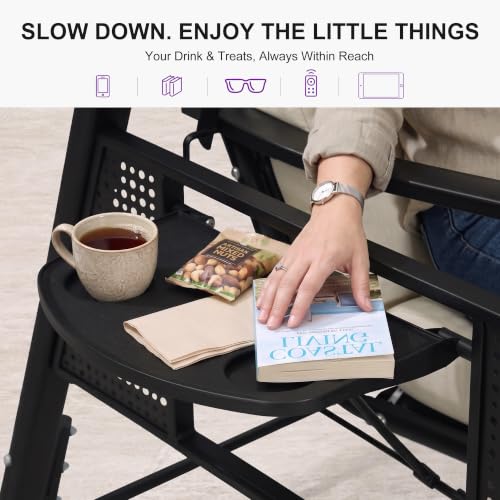 Image of PURPLE LEAF 3-Seat Porch Swing Outdoor w /Cushion & Canopy, Cream Beige
