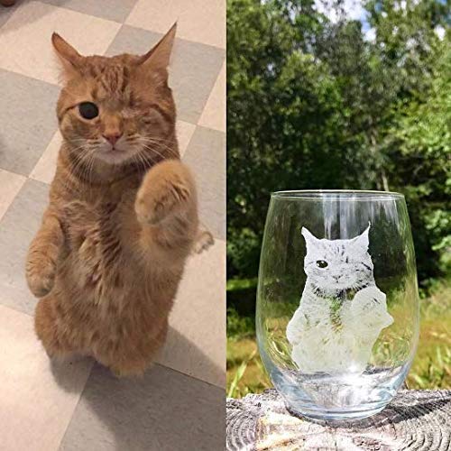Miniatura 4 de Personalized Pet Engraved Glass, Engraved wine glass, Custom Pet picture, Pet memorial Engraved Glass, Pet picture on glass