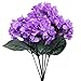Produktbild JoyRolly 1 Paket Künstliche Blumen Gefälschte Seidenblume mit Blättern Braut Hochzeit Bouquet für Party Hochzeit Hausgarten Hotel Desktop Dekoration Purple