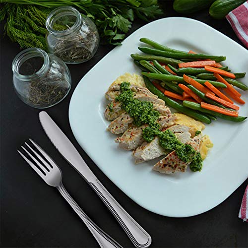 Silverware Set, Elegant Life 40-Piece Stainless Steel Silverware Flatware Cutlery Set Service for 8, Knife Fork Spoon Flatware Set, Modern Design & Smooth Edge - Thumbnail 5