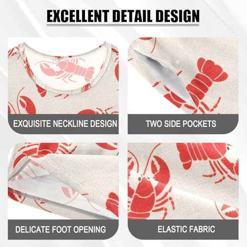 ALAZA Cute Bear Fox Raccoon Squirrel Duck Pajamas Short Sleeve 2 Piece Sleepwear Top and Bottom Pajama Set Unisex4