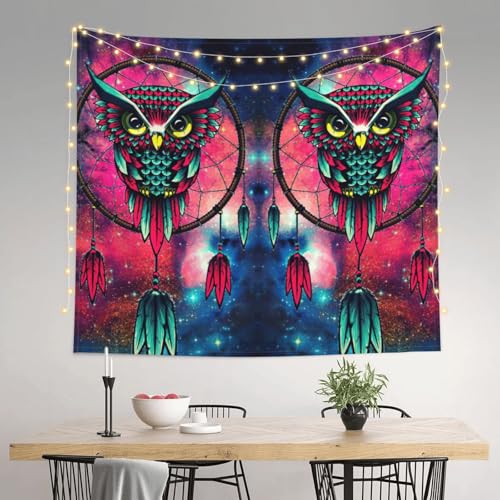 Tapiz grande EdWal de búho y galaxia (152x130 cm) para decorar la pared de tu sala 3