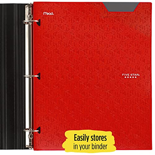 Five Star 2-Pocket Folders, 4 Pack, Plastic Folders With Stay-Put Tabs, Fits 3-Ring Binder, 11” X 8-1/2”, Assorted Trend Colors (38065) #TOP4