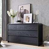 Aitjunz Modern 8 Drawers Dresser for Bedroom, 55' Wide Dressers & Chest of Drawers w/Curved Profile Design, Wood Mid Century Storage Dressers Organizer for Bedroom, Living Room, Black