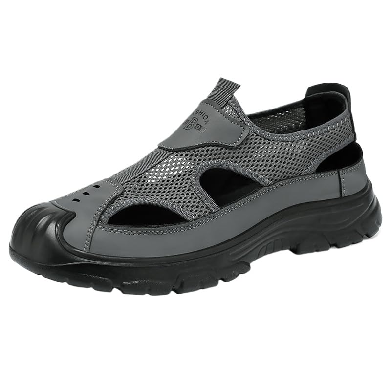 Men's quick-drying sandal for outdoor beach hiking and wading, featuring a breathable mesh design, anti-slip sole, lightweight and comfortable, suitable for all-day outdoor activities.