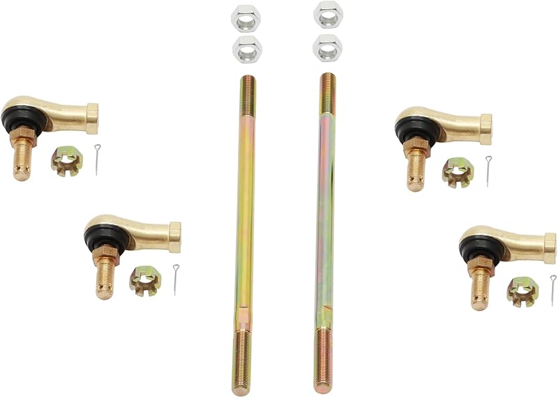 Tie Rod End Kit, Compatible With 00-12 Yamaha Big Bear 400, 04-06 Bruin 350 | Fit for 03-06 Kodiak 400 / 450, 07-12 Grizzly 350 / 400 / 450, 06-10 Wolverine 350 / 450 Ball Joint Set ATV UTV Accessories