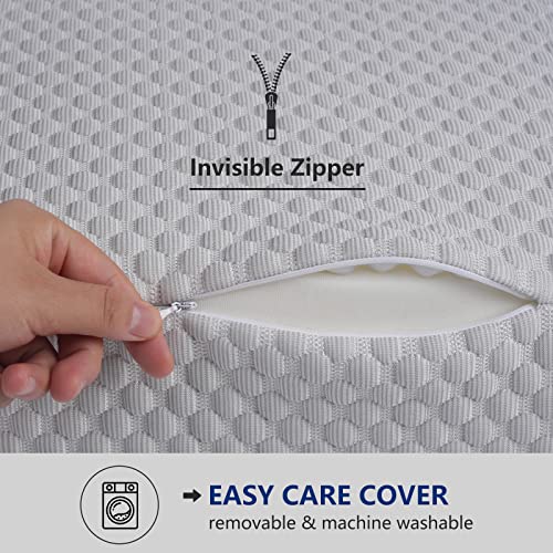 Cube Memory Foam Pillow Side Sleeper Pillow For Neck And Shoulder Pain(24"X12"X6", Extra Thick), Cooling Bed Pillow For Side Sleeping, Square Pillow Cervical Pillow For Neck Support- King, Queen, Grey #TOP7