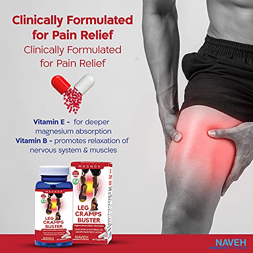 Magnox Leg Cramps Buster Magnesium Supplement For Muscle Cramps - 380Mg Magnesium For Leg Cramps At Night, High Absorption For Muscle Pain With Vitamin E And B 3X Absorption #TOP2