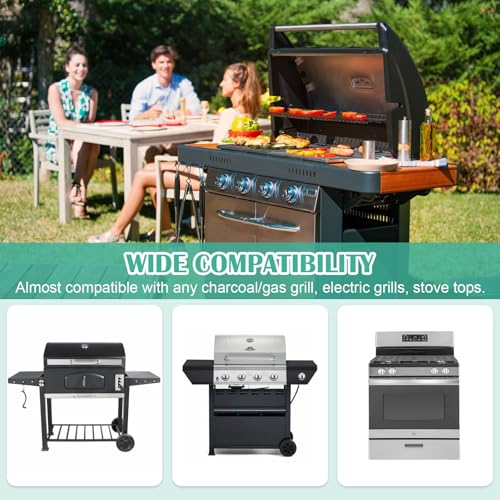 Hiorucet 23'' x 16'' Cast Iron Griddle for Gas Grills and Range Oven, Large Flat Top Universal BBQ Cooking Grill Griddle Pan Insert with Handles for Indoor/Outdoor, Camping, Tailgating, Parties. - Image 2