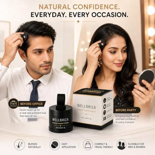 Image of Hairline Shadow Powder 4g for Men & Women | Hair Root Touch Up Powder | Hairline Filling Powder with Puff Applicator | Covers Sparse Hair Appearance | Natural Looking Finish | Easy Daily Use