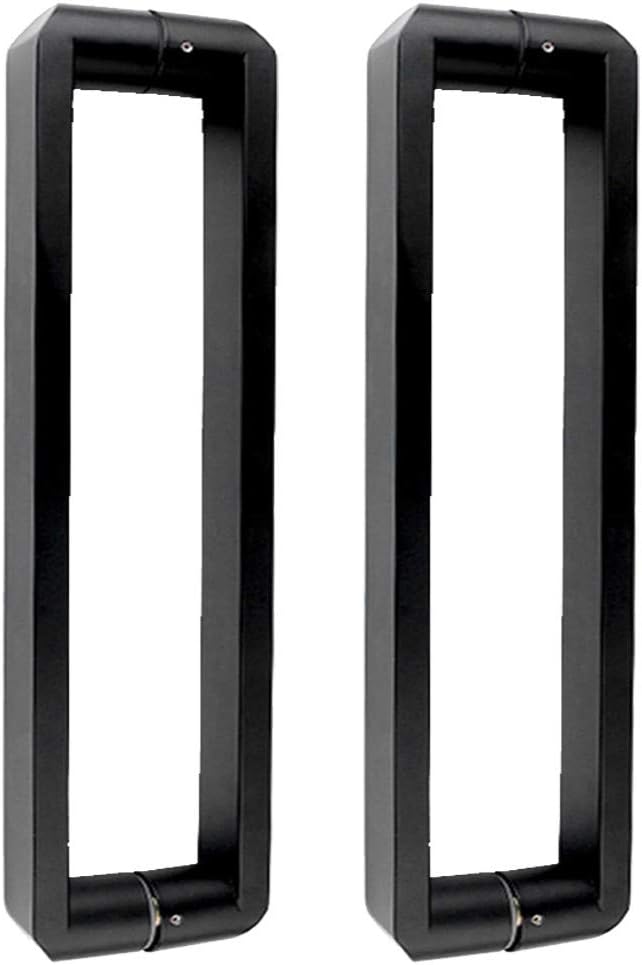 Door Handle Barn Sliding Door Handle Shower Push Pull Modern Entry Door Handle Commercial Back to Back Stainless Steel Matte Black for Interior Exterior Door2pcs-440mm