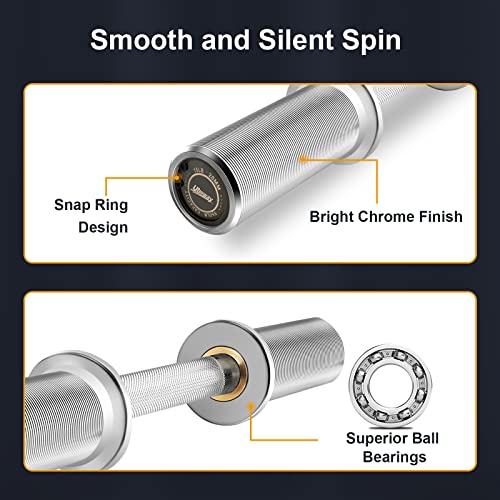 Uboway 20’’Olympic Dumbbell Handles In Commercial Grade, Heavy Duty Olympic Dumbbell Bar For Strength Training (350Lbs Weight Capacity), Compatible With 2’’ Standard Plates, Bonus 4 Spring Collars #TOP2