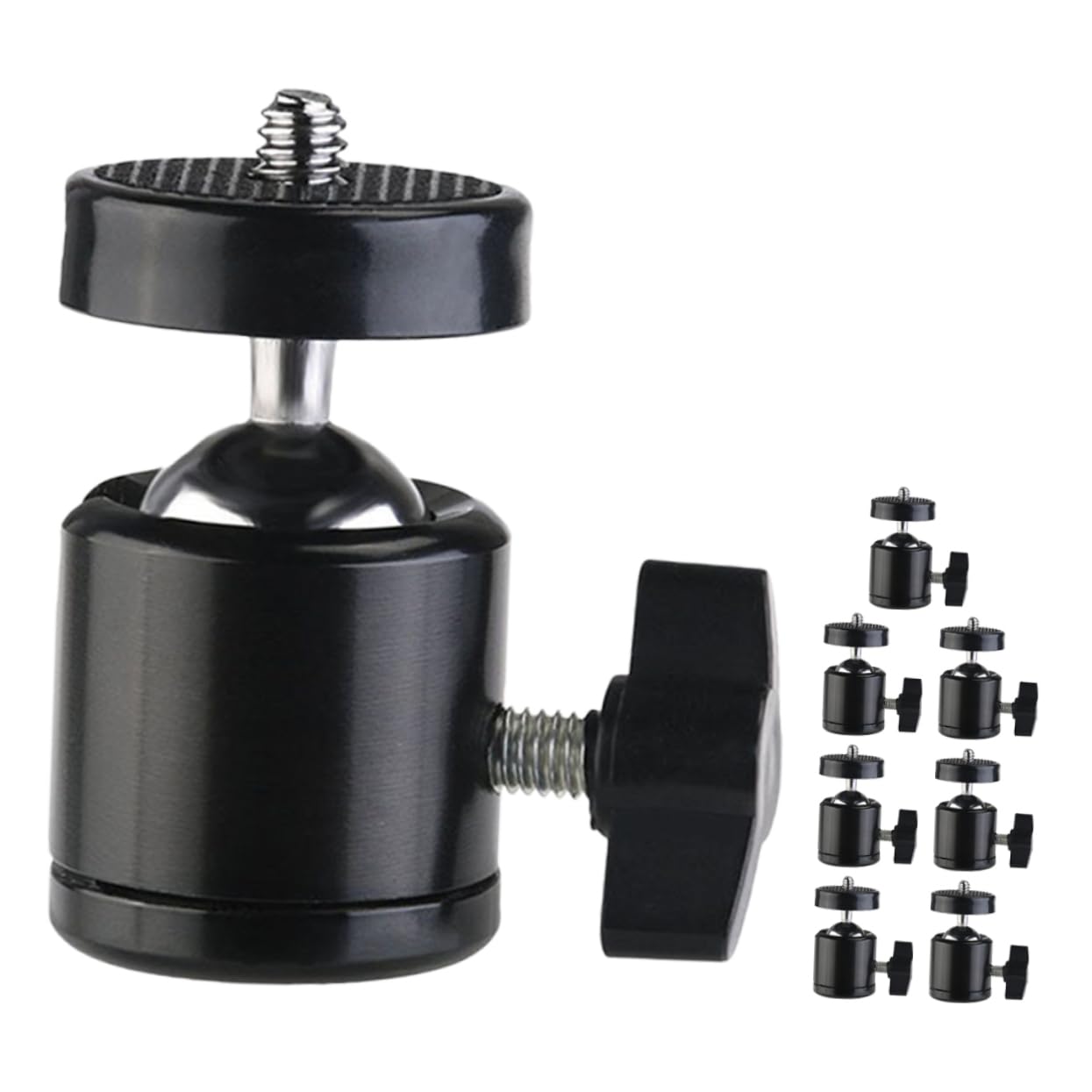 Wakauto Photography Accessory Set 8pcs Camera Tripod Ball Heads Metal Ball Head Mounts 1/4'' Adapter for Dslr Stands