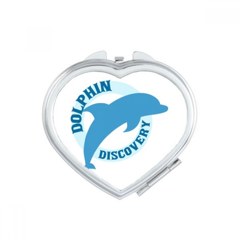 Miroir de poche dauphin bleu pour retouches maquillage en voyage