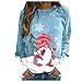 Zldhxyf Techno Hoodie Damen Weihnachten bedrucktes Top Rundhals Langarm T-Shirt Pullover Langarm Soft Merry Christmas Winterbluse Pullover Kleid