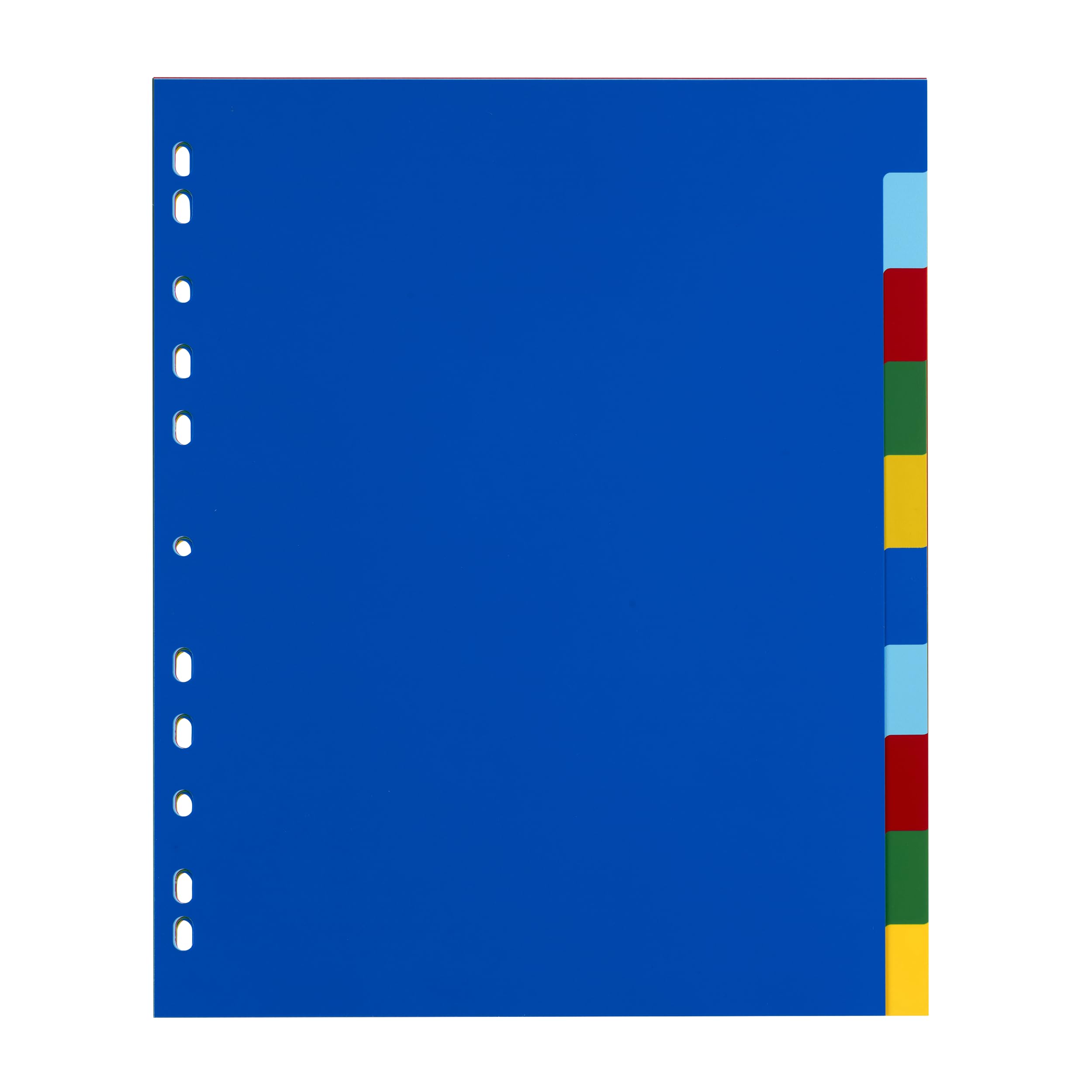 Oxford A4 farbiges Kunststoff-Register mit 10 neutralen Taben in 5 Farben, 25 Stück