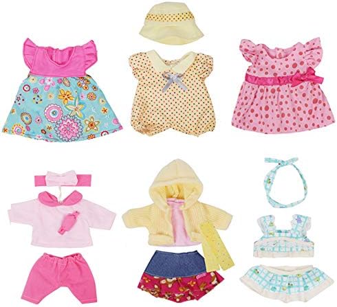 Set of 6 Doll Clothes for 12 Inch Doll Alive Baby Dress Clothes Outfits Costumes Gown Doll Accessories Clothing Handmade