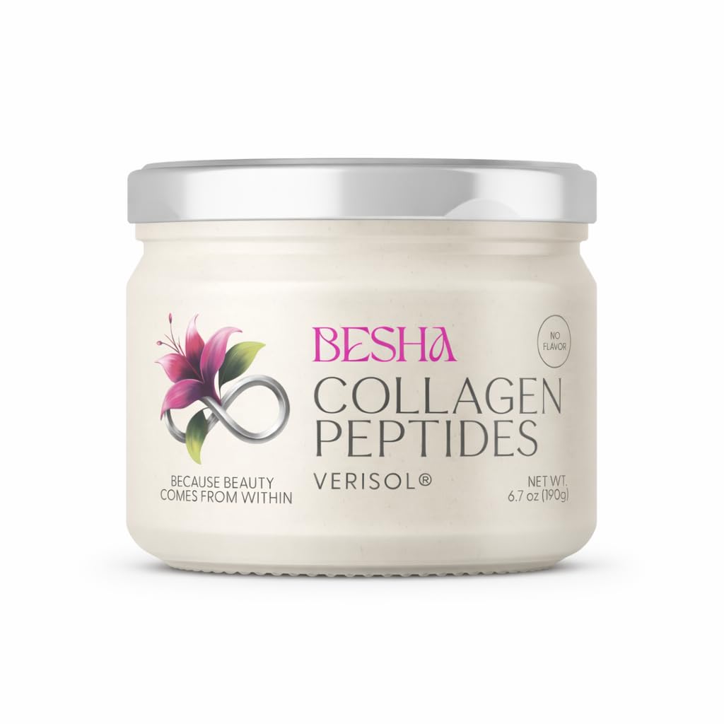 Besha Verisol® Collagen Peptides Made in Germany – 2-Month Supply – Natural Flavor Skin, Hair & Nail Support