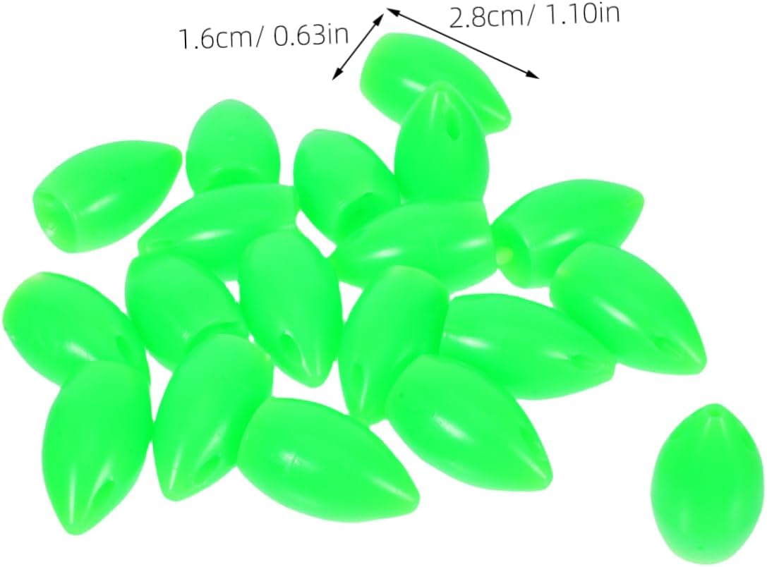 YARNOW 100pcs Fishing Beads Lure Making Tools for Night Fishing Lures Oval Bait Balls Tackle for Accessories