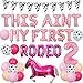 Wonmelody Western Cowgirl 2nd This Aint My First Rodeo Birthday Decorations Girls Pink This Aint My First Rodeo Balloon Banner Retro Horse Balloon Cow Pennant for My Rodeo 2nd Birthday Decoration