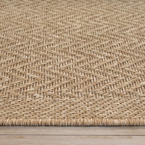 the carpet Kansas Outdoor Teppich – Wetterfester Indoor & Outdoor Teppich im Jute-Look für Balkon, Terrasse, Garten… – Ansicht 5