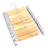Tosnail Natural Wood Collection Skirt Hangers with Clips, Pant Slack Hangers - 10 Pack