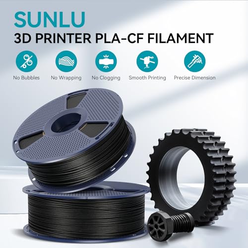 Image of SUNLU Carbon Fiber PLA, Strong and Lightweight PLA 3D Printer Filament, PLA Filament 1.75mm Dimensional Accuracy + /- 0.02 mm, Neatly Wound 3D Printing Filament, 1KG Spool. (Black)