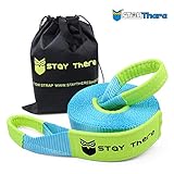 Stay There 3'' x 20 ft Tow Strap Heavy Duty with 30,000 lb Capacity-Emergency Towing Rope for Recovery Vechiles-Storage Bag (Light Blue)